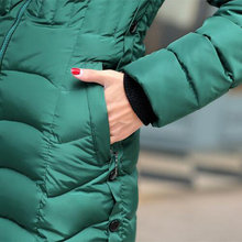 2015 New eiderdown cotton coat Hooded L 4XL Plus size women winter jacket Solid heavy hair