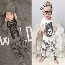 Spring Autumn Baby long sleeve pants 2pcs Cotton boy girl toddler set Little monster sport suit newborn clothes infant clothing