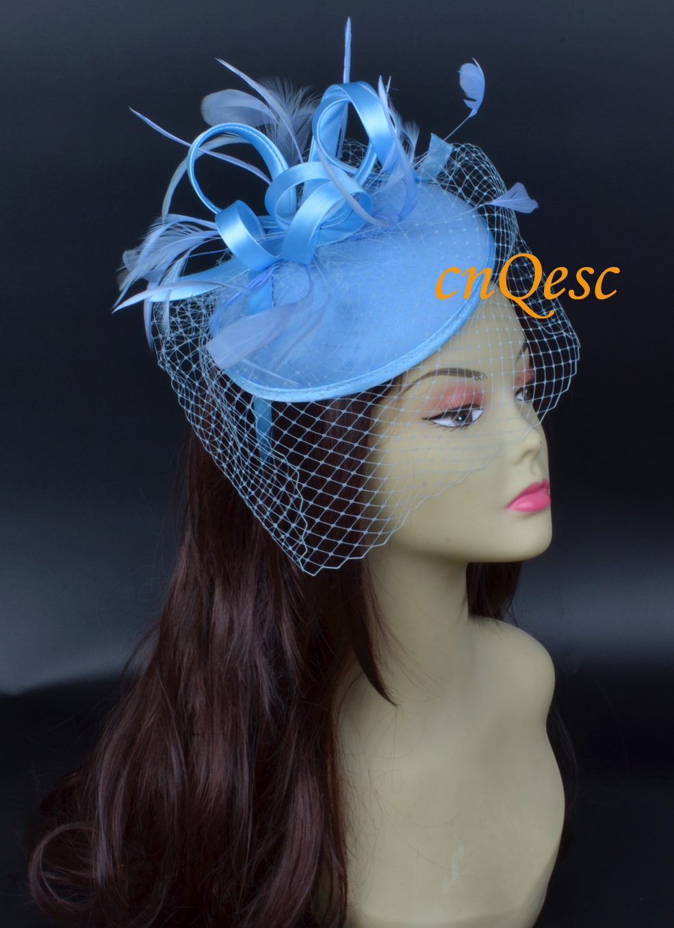 Pale blue powder blue Fascinator/felt fascinator/wedding race carnival