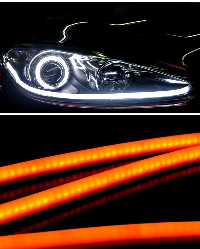 45cm LED DRL DIY Flexible Daytime Running Light Soft Article Lamp Tube Car Styling Strip Automobiles Waterproof 2PCS