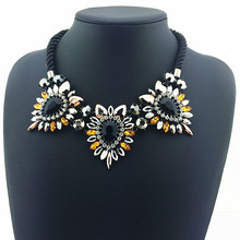 Hot Sale Daisy Flower Necklaces Pendants Soft Cotton Collar Statement Necklace 2015 New Women Charm Jewelry