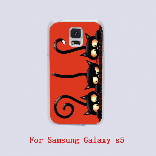 black cat halloween Design Black skin phone cover cases For Samsung Galaxy S3 9300 /S4 /S5 /S6 /S6 Edge