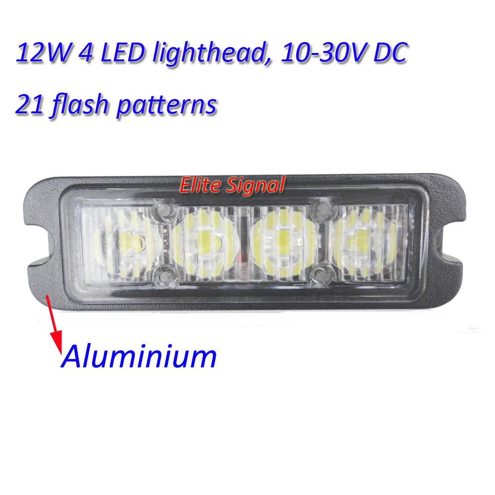 4  ! 12 W    strobelight,   lighthead, 4   , 21 flash-, Multivolt 10 - 30 V DC