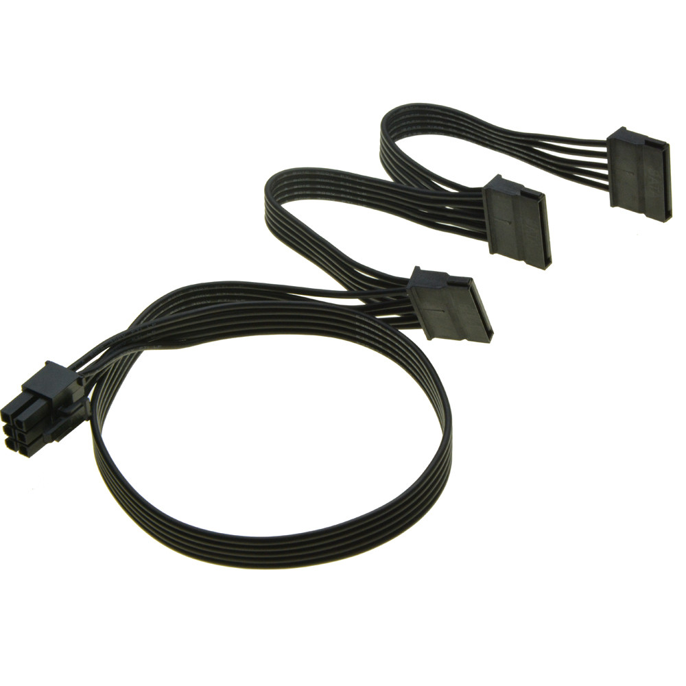 Cables PCI-E 6 Pin Male 1 to 4 SATA 15-Pin Modular Power Supply Adapter Cable for Silverstone SX650G PSU Cable Length: Modular Cable, Color: 1PCS