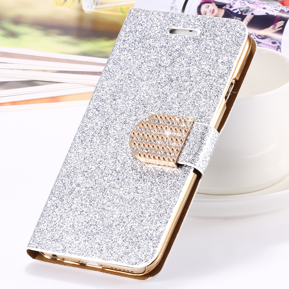 Luxury Bling Diamond Glitter Flip Case For Apple Iphone 6 6s 47 6 6s Plus 55 Leather Girl 1510