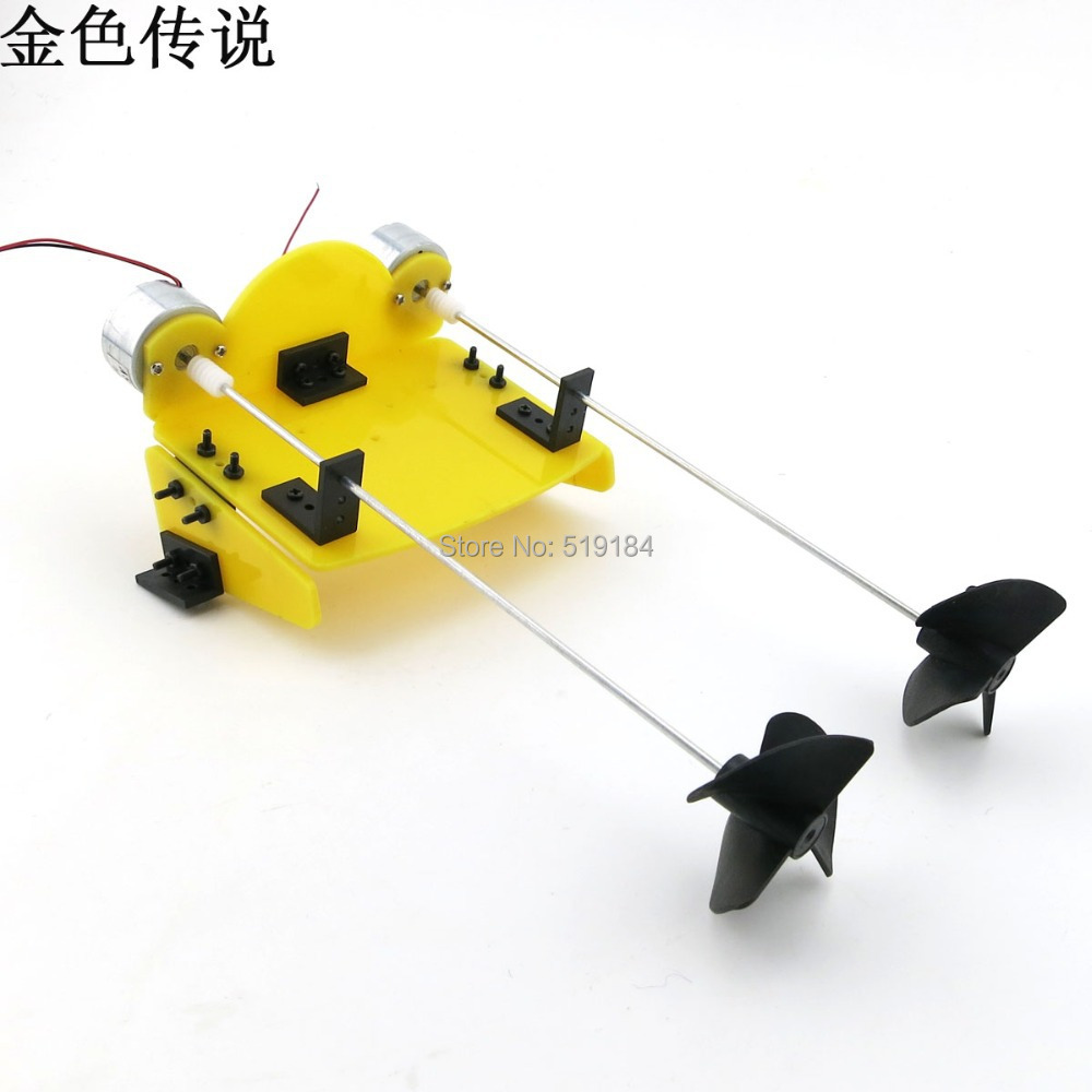 DIY handmade accessories boat ship kit electric two motor propeller 