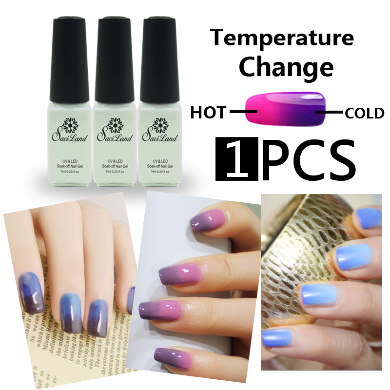 1PCS Chameleon Temperature change nail polish soak off nail varnish gelpolish more colors Nail gel in