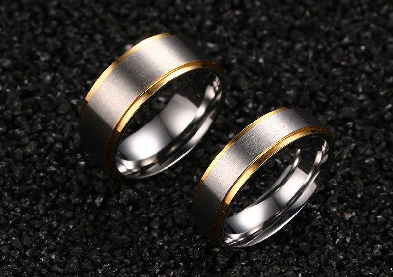 Details about   AL0001B Alliance Ring Ring 316L Stainless Steel Silver Golden Gold Plated Rhines 