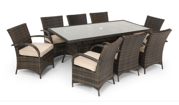 Mesas de comedor de mimbre al aire libre al por mayor de alta calidad