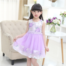 3 Color 2016 New Summer fashion children clothing Top quality kids dresses for girls dress straight robe enfant vestido menina