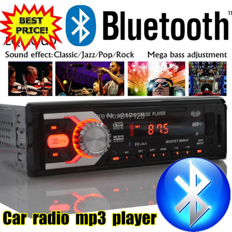 New 12V Bluetooth Car Radio player Stereo FM MP3 Audio car 5V Charger USB/SD/AUX in Car Electronics Subwoofer In-Dash 1 DIN size