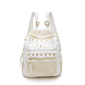 2016 New Women Bag Women Trendy All match Small Backpack Soft Leather Rivet studded Fashion Bag