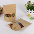 18 30 5 50pcs brown self zip lock kraft paper bags with window for gifts sweets