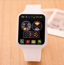 2015 Hot Touch Screen Lovers Watches Silicone Strap LED Electronic Watch Fashion Imitation Intelligent Wristwatch Relogio Male