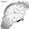LONGBO Luxury Lovers Couple Watches Women Simple Thin Calendar Quratz Watch Men Business Waterproof Wristwatch Relogio