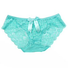 Wholesale Women Sexy Lace Briefs Hollow Panty Flowers Bow knot Underwear Knickers