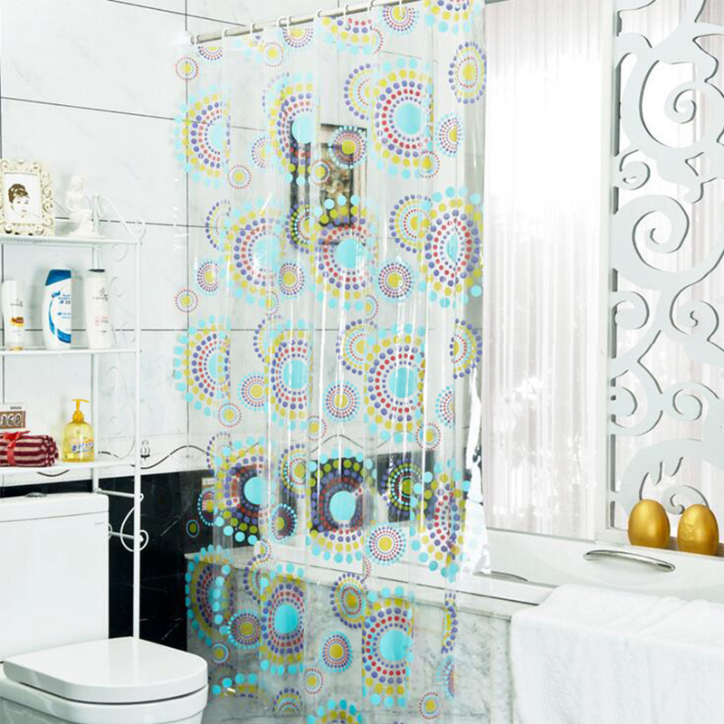 New Arrival Transparent Pvc Bathroom Shower Curtain Endless Printed Waterproof Moldproof Curtains Home Products Free Shipping