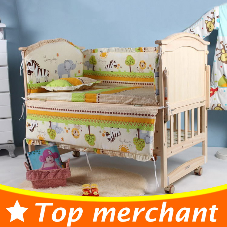 5PCS/set 120x70cm Newborn Baby Crib Bedding Set For Girl Boys Bedding Set Kids Baby Cot Bumper Baby Crib Bumper Mat Set CP02