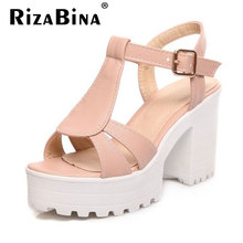 women gladiator sandals vintage design ankle straps open toe summer shoes thick high heels platform sandals size 34-46 PE00031