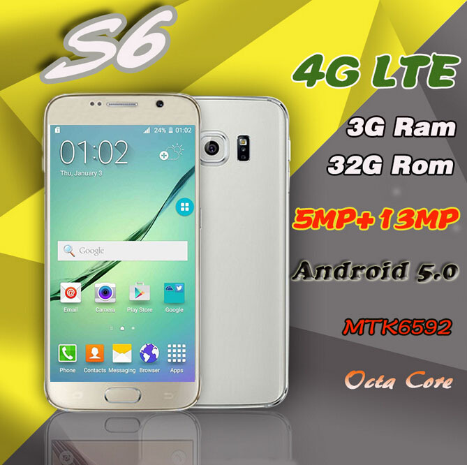   s6  ,  4 g lte hdc s6  mtk6592 octa coreoriginal logo s6 android  3 g ram 32  g920f 4 g  