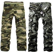 Fashion Pocket Men’s Camouflage Pants Casual Thickening Pants Cargo Pants  2 Colors    HB88