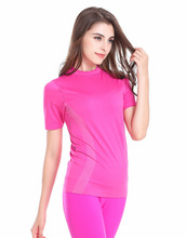 Highly elastic women s fitness sports quick dry short sleeve t shirt women sport exercise clothes