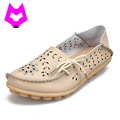 Plus Size 2017 Ballet Summer Cut Out Women Genuine Leather Shoes Woman Flat Flexible Round Toe