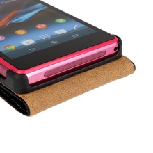 Genuine Leather Magnetic Vertical Flip Case For Sony Xperia Z1 mini leather case Compact M51w Up