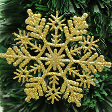 2015 Hot Selling 6Pcs Christmas Tree Glitter Snowflake Shape String Hanging XMAS Window Decoration