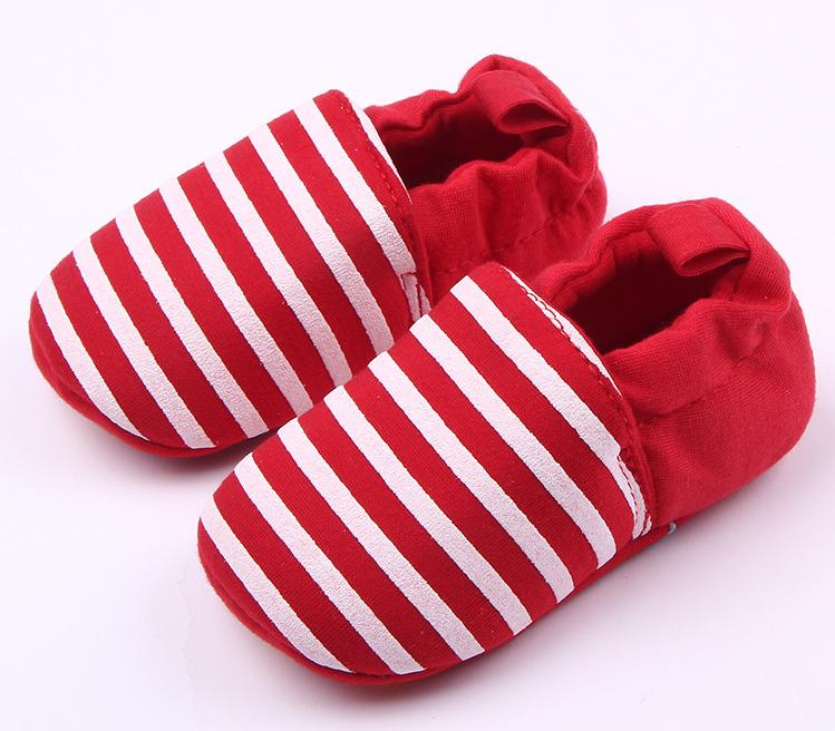 Hot Sale Cute Striped Colors Prewalker 0 12 Months Unisex Baby Boys Girls Soft Bottom Non