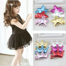 Korean Hot Sell Glossy Texture PU Leather Hairpins Star Crown Hairpins Kid Hair Clips Baby Hair Accessories
