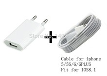 For Iphone 6 plus 5/5s/5c Power Chargers Adapter & USB Charging Charger Cable (White) Free For Mobile phone accessories