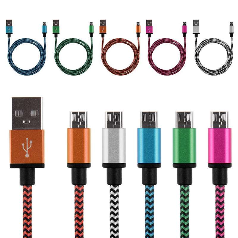 1 М/2 М/3 М Высокое Качество 5 Цветов Плетеный Fabic Нейлон Тканые USB Данных синхронизация Кабель Зарядного Устройства Шнур Перевод для Android Телефон Сотовый телефон