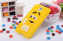 For Samsung Galaxy Note 4 Case Fashion Cute Cover Lovely M&M Chocolate Cartoon Gift Soft Silicon Present Hot Sale Wholesale