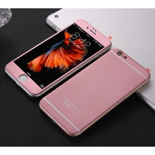 Premium Front + Back Mirror Tempered Glass Film Screen Protector for iPhone 6s Plus With Screen Clean Paper Dust Removal Sticker