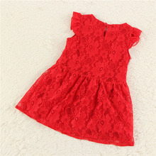 2-7Y Princess Girl One-Piece Kids Baby Pleated Sleeve Party Dress Clothes