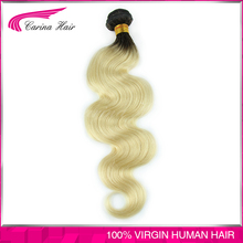 dark root colored ombre two tone body wave hair weaving weft extension 613 dark root ombre hair weave,1b 613 ombre