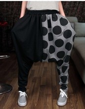 2013 New Brand Jazz harem pants women big crotch pants hip hop pants candy dot sweatpants
