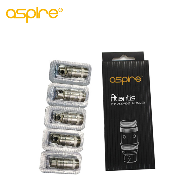 5pcslot Geniune Aspire Atlantis Coil Head 0.30.51.0 ohm Aspire Sub Ohm Replacement Coil for Aspire Atlantis Tank
