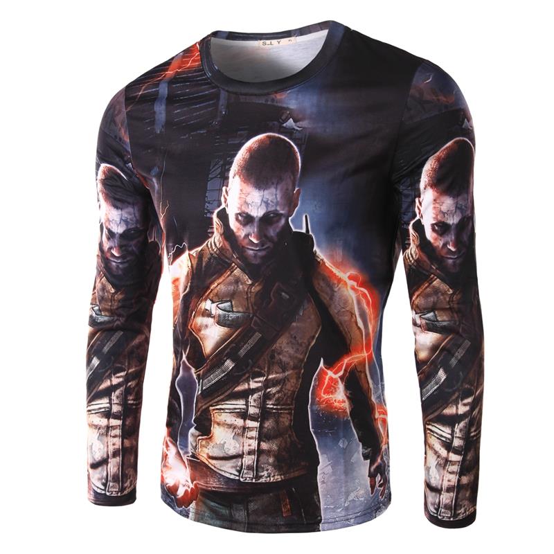 3D T Shirt Men Brand 2015 Fashion Zombie Printed L...