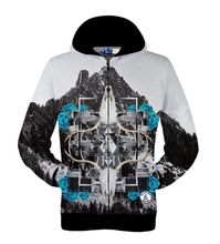 2016 New Hoodies Sweatshirts 3D Print Red Robot Sheep In Autumn/Winter City Golden Skull Wings Men’s Hooded Cardigan Sweatshirt