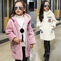 2016 winter new fashion kids Children clothing baby girls princess coat with a hood woolen overcoat