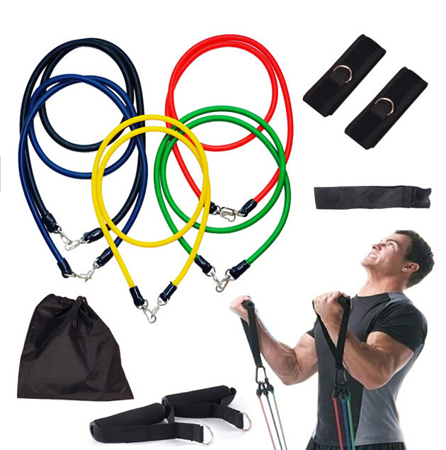 New Resistance Bands Set Tube Gym Exercise Set Yoga Fitness Training Rope ABS Workout Fitness training