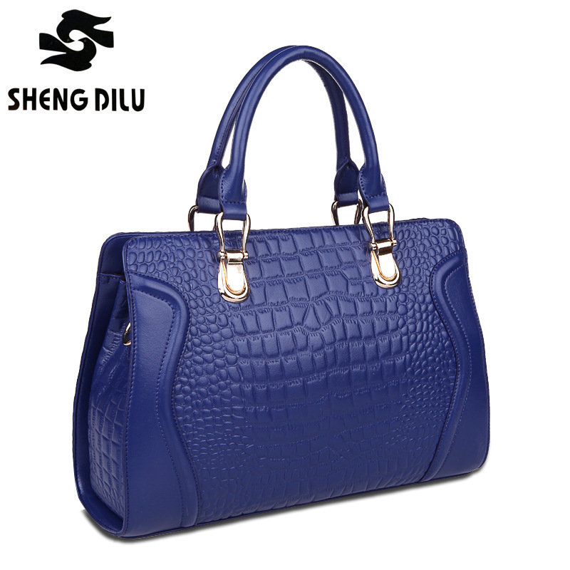 2014new wholesale high end real leather crocodile grain fashion women&#39;s handbags free shipping ...