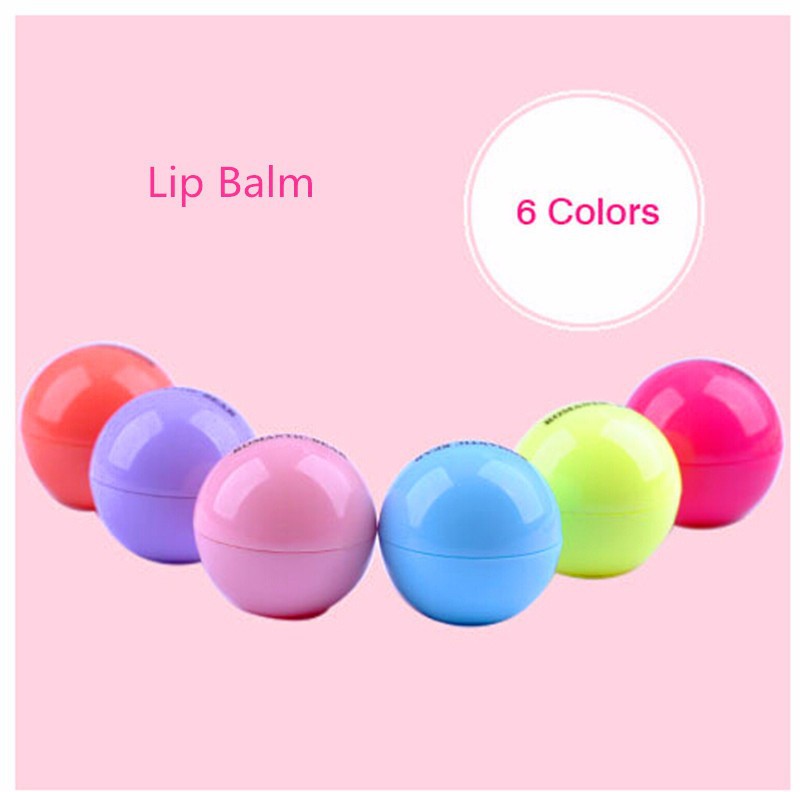 New Fashion 6 color lip balm Round Ball Natural Organic Embellish Lips