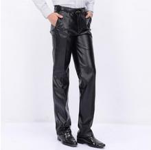 2016 men pants business leisure men leather pants motorcycle thick leather trousers warm waterproof fashion High quality pants