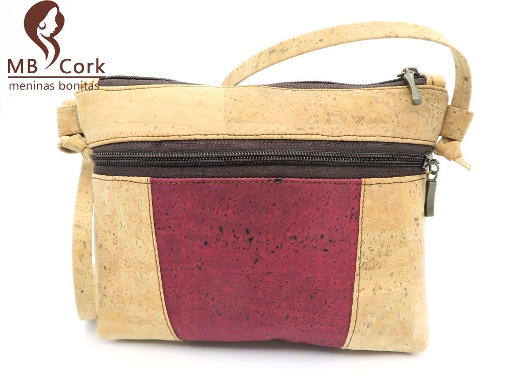 MB Cork, cork  messenger bag, women small bag,  dark red , casual, waterproof , Handcrafted Natural BAG-42