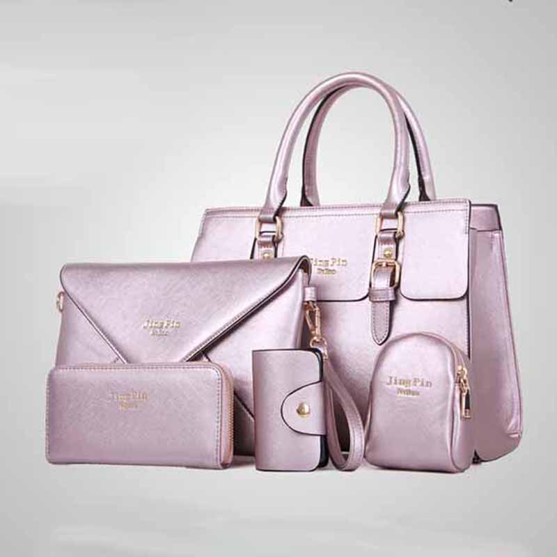 Hot! 5 Bags per Set Women Handbags PU Leather Women Messenger Bag Business Tote Bag All match ...