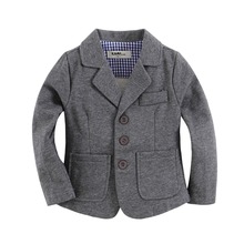 new arrival knitted cotton 100% toddler boy blazer solid Grey
