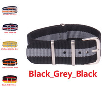 Zulu militar estilo Sport 18 mm otan totalmente negro de tela de Nylon Wath Band correas de hebilla de acero Durable nueva